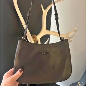 Coach black Leather Shoulder Bag